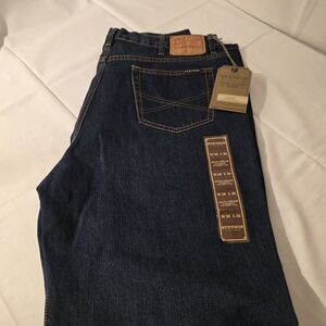 New Stetson Dark Wash Blue Jeans, Straight Leg, Relaxed Thigh, 1520, 38x36